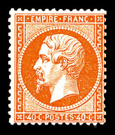 (*) N°23, 40c Orange. TB (signé Calves)  Qualité: (*)  Cote: 500 Euros - 1862 Napoléon III