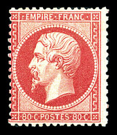 * N°24, 80c Rosevif. TB (signé Calves/certificat)  Qualité: *  Cote: 2300 Euros - 1862 Napoleone III