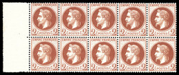 ** N°26Ba, 2c Rougebrun Foncé Type II, Bloc De 10 Exemplaires Bdf, Fraîcheur Postale. SUP (certificat)  Qualité: ** - 1863-1870 Napoléon III Lauré