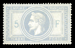 * N°33a, Empire, 5F Grisbleu, Frais. TTB (signé Brun/certificat)  Qualité: *  Cote: 10000 Euros - 1863-1870 Napoléon III Lauré