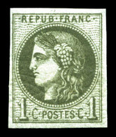 ** N°39Ab, 1c Olive Foncé Rep 1. SUP (certificat)  Qualité: ** - 1870 Bordeaux Printing