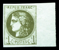 ** N°39C, 1c Olivefoncé Bdf, Fraîcheur Postale. TTB  Qualité: ** - 1870 Bordeaux Printing