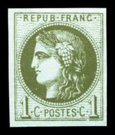 ** N°39Cb, 1c Olivefoncé, Fraîcheur Postale. TTB  Qualité: ** - 1870 Emission De Bordeaux