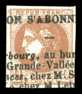 O N°40B, 2c Brunrouge Obl Typographique Des Journaux. TB  Qualité: O  Cote: 400 Euros - 1870 Emission De Bordeaux