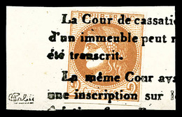 O N°40B, 2c Brunrouge Report 2, Obl Typographique Des Journaux Sur Fragment, SUP (signé Calves/certificat)  Qualité: O   - 1870 Emission De Bordeaux