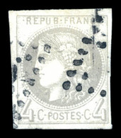 O N°41A, 4c Gris Report 2, Infime Pli Vertical. TB (certificats)  Qualité: O  Cote: 3000 Euros - 1870 Bordeaux Printing