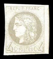 * N°41B, 4c Gris Rep 2, Quasi **, Frais. TB (signé Calves)  Qualité: *  Cote: 400 Euros - 1870 Bordeaux Printing