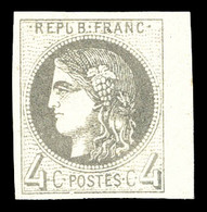 * N°41Bd, 4c Gris Foncé Report 2, Grandes Marges, Bord De Feuille Latéral. SUP (certificat)  Qualité: *  Cote: 750 Euros - 1870 Bordeaux Printing