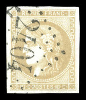 O N°43Ab, 10c Bistre Verdâtre Report 1. Très Jolie Couleur. TTB (signé Brun/certificat)  Qualité: O  Cote: 700 Euros - 1870 Bordeaux Printing
