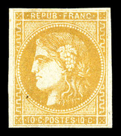 * N°43Bc, 10c Citron, Très Jolie Nuance. Rare En Neuf. SUP (certificats)  Qualité: *  Cote: 3000 Euros - 1870 Bordeaux Printing