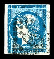 O N°44B, 20c Bleu Type I Report 2, TB (signé Brun/certificat)  Qualité: O  Cote: 850 Euros - 1870 Bordeaux Printing