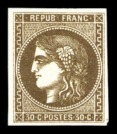 * N°47, 30c Brun, TTB (signé Brun/Scheller/certificat)  Qualité: *  Cote: 500 Euros - 1870 Bordeaux Printing