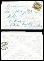 O 30c Lauré Sur Lettre De Paris Ministère Des Finances Du 24 Sept 1870 à Destination De L'ILE DE WIGHT. R.R. (certificat - War 1870