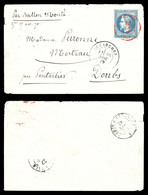 O LE GENERAL ULRICH', 20c Lauré Obl Càd Paris 'SC' Rouge Du 17 Nov 1870 Sur Lettre à Destination De Pontarlier, Cachet D - War 1870