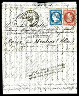 O REPÊCHAGE DE QUILLEBEUF: Boule De Moulins D'Aix En Provence 07.01.1871 Avec 20c Bordeaux Type I +80c Lauré à Destinati - War 1870