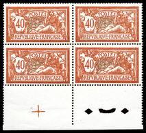 ** N°119d, Merson 40c: Bloc De Quatre Papier GC En Bd4 Bas De Feuille, Très Bon Centrage, TTB (certificat)  Qualité: **  - 1900-02 Mouchon