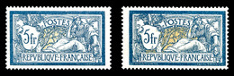 ** N°123/23a, 5F Merson, Bleu Et Chamois Et Bleu Et Olive, Les 2 Exemplaires TB  Qualité: **  Cote: 750 Euros - 1900-02 Mouchon