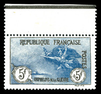 ** N°155, Orphelins, 5F +5F Noir Et Bleu Bord De Feuille Latéral, Bon Centrage, Fraîcheur Postale. SUP. R.R. (certificat - 1900-02 Mouchon