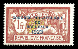 ** N°182, Congrès De Bordeaux De 1923, Frais, TB (signé Scheller/certificat)  Qualité: **  Cote: 925 Euros - 1900-02 Mouchon