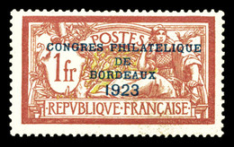 * N°182, Congrès De Bordeaux De 1923, TB  Qualité: *  Cote: 575 Euros - 1900-02 Mouchon