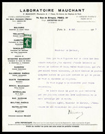 ** N°188A, Minéraline, 10c Vert Cdf Sur Document Du Laboratoire Mauchant Du 4 Mai 1927 Envoyé à Un Docteur Collectionneu - 1900-02 Mouchon