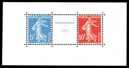 ** N°242A, Exposition De Strasbourg 1927, Paire Avec Intervalle Encadrée, TTB (certificat)  Qualité: **  Cote: 1200 Euro - 1900-02 Mouchon