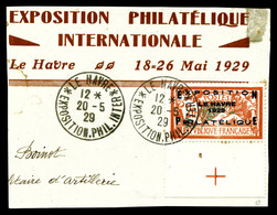O N°257A, Exposition Du Havre De 1929 Bdf Avec Croix De Repère Sur Son Support, TB (certificat)  Qualité: O  Cote: 875 E - 1900-02 Mouchon
