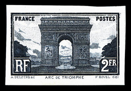 * N°258, Arc De Triomphe: 2F Noir NON DENTELE, RARE Et SUPERBE (signé Calves/certificat)  Qualité: *  Cote: 1200 Euros - 1900-02 Mouchon