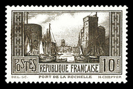 ** N°261B, Port De La Rochelle, 10F BrunNoir, Très Bon Centrage, SUPERBE Et RARE (signé Brun/certificat)   Qualité: ** - 1900-02 Mouchon