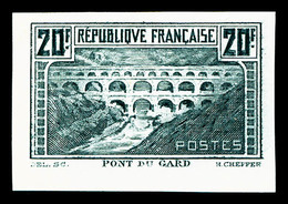 (*) N°262, Pont Du Gard, épreuve De Couleur: 20F BLEUVERT Non Dentelé, SUPERBE Et R.R.R. (certificat)  Qualité: (*) - 1900-02 Mouchon