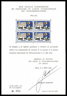 ** Feuillet Commémoratif Du Centenaire De L'Union Internationale Des Télécommunications, Tirage 300 Exemplaires. R.R. SU - 1900-02 Mouchon