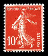 ** N°138c, Semeuse, 10c écarlate. TB (signé Robineau)  Qualité: **  Cote: 345 Euros - Used Stamps