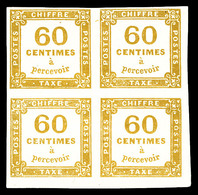 ** N°8, 60c Jaunebistre En Bloc De Quatre (2ex*), Jolies Marges, Fraîcheur Postale. SUP (signé/certificat)  Qualité: ** - 1859-1959 Mint/hinged