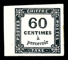 * N°9B, Non émis, 60c Noir Bdf, Très Jolie Pièce. TRES RARE. SUP (certificat)  Qualité: *  Cote: 4000 Euros - 1859-1959 Mint/hinged