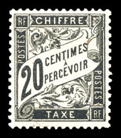 ** N°17, 20c Noir, Fraîcheur Postale, Très Bon Centrage. SUP (certificat)  Qualité: ** - 1859-1959 Mint/hinged