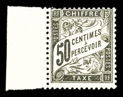 ** N°20, 50c Noir Bdf. SUP (signé Calves/certificat)  Qualité: ** - 1859-1959 Mint/hinged