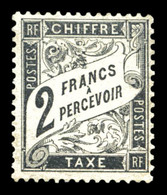 * N°23, 2F Noir. SUPERBE (signé Brun/Scheller/certificat)  Qualité: *  Cote: 2000 Euros - 1859-1959 Mint/hinged