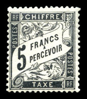 ** N°24, 5F Noir, Fraîcheur Postale. SUPERBE. R.R. (signé Brun/certificat)  Qualité: ** - 1859-1959 Mint/hinged