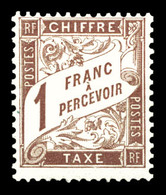 ** N°25, 1F Marron, Fraicheur Postale, SUP (signé Brun/certificat)  Qualité: ** - 1859-1959 Mint/hinged