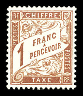 ** N°25, 1f Marron, Légère Marque De Gomme, Très Frais. TTB (signé Calves/certificat)  Qualité: ** - 1859-1959 Mint/hinged