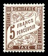 * N°27, 5F Marron, Très Bon Centrage, TTB (certificat)  Qualité: * - 1859-1959 Mint/hinged