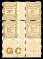 ** N°45a, 20c Bistre, Bloc De Quatre Bdf Avec Manchette GC. TB  Qualité: **  Cote: 360 Euros - 1859-1959 Mint/hinged