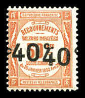 * N°50c, 40c Sur 50c Rouge: Double Surcharge. SUP. R. (certificat)  Qualité: *  Cote: 650 Euros - 1859-1959 Mint/hinged