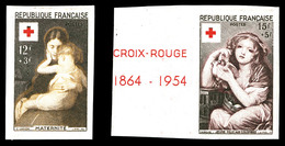 ** N°1006/07, Paire Croix Rouge De 1954. TTB (certificat)  Qualité: **  Cote: 450 Euros - Non Classés