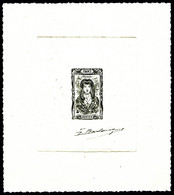 (*) N°598, Non émis 1943, Coiffe Régionale De SAVOIE, épreuve D'artiste En Noir Signée Barlangue. R.R. SUP (certificat)  - Prove D'artista