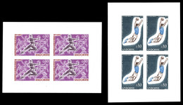 ** N° 201a Et 209a: 80c Patinage Et 80c Handball, Les 2 Valeurs En Bd4 Non Dentelés  Qualité: **  Cote: 468 Euros - Unused Stamps