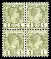 ** N°1, 1c Olive En Bloc De Quatre Très Bon Centrage, TTB  Qualité: ** - Unused Stamps