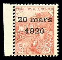 ** N°43, 5F +5F Rose Sur Verdâtre, Bord De Feuille Latéral Gauche, Fraîcheur Postale, SUPERBE Et RARE (signé Brun/Calves - Unused Stamps