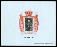 ** N°2, Prince Louis Sur Papier Bleuté: épreuve Grand Format Sur Papier Gommé, RARE ET SUPERBE (certificat)   Qualité: * - Blocks & Sheetlets