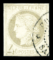 O N°16, 4c Gris, TTB (signé Brun/certificat)  Qualité: O  Cote: 650 Euros - Aquila Imperiale